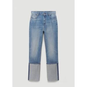 Mango Turned-Up Straight Jeans - 8 - Blue